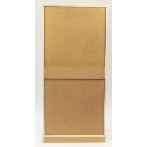 19 - Cream painted wood two door wardrobe, 195cm H x 95cm W x 65cm D