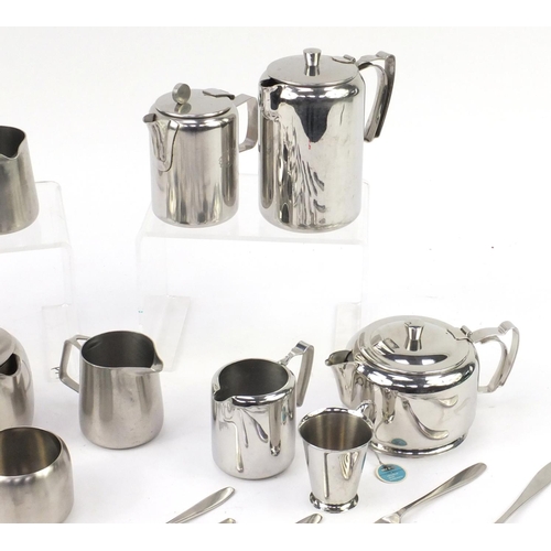 830 - Old Hall stainless steel teawares and cutlery