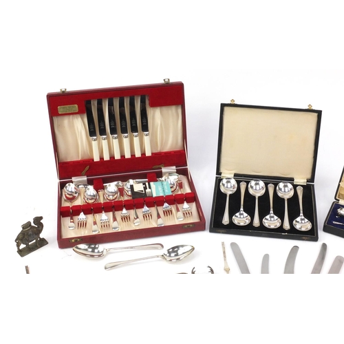 267 - Silver plated and stainless steel cutlery, some in fitted cases