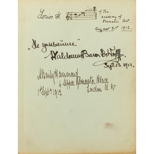 866 - Early 20th century album of autographs and sketches, some Military including Sir Morton Smart and Gr... 