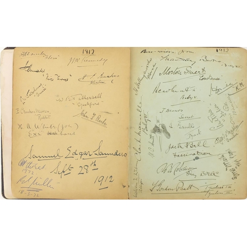 866 - Early 20th century album of autographs and sketches, some Military including Sir Morton Smart and Gr... 