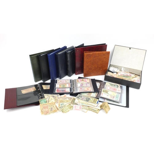 839 - World banknotes arranged in albums including Great Britain and China