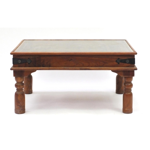 11 - Mexican pine coffee table, 47cm H x 90cm W x 64cm D