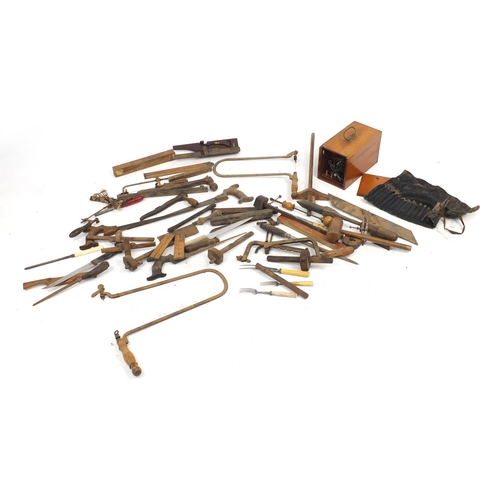 836 - Vintage wood working tools including saws
