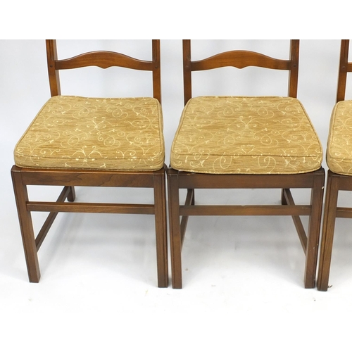 41 - Ercol drop leaf dining table with four ladder back chairs