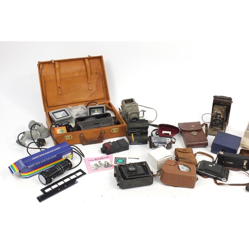 835 - Vintage and later cameras and accessories including Kodak, Goerz and Iloca