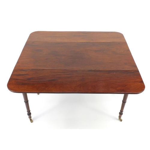 2 - Victorian mahogany Pembroke table fitted with a drawer to one end, 72cm H x 110cm W (extended) x 106... 