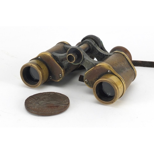 894 - Pair of Military interest Carl Zeiss binoculars and a Lusitania medal