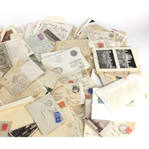 841 - Victorian and later postal history including postcards, stamps, first day covers and blocks of stamp... 