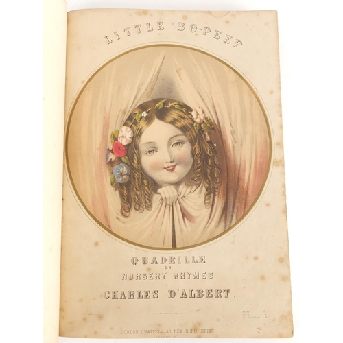 845 - Quadrille on Nursery Rhymes by Charles D'Albert, leather bound sheet music book