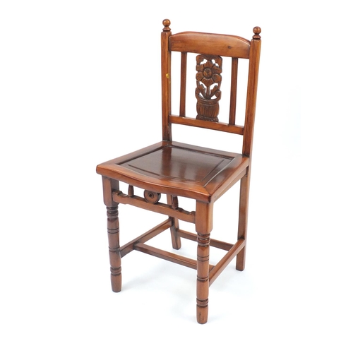 96 - Mahogany occasional chair with carved back, 89cm high