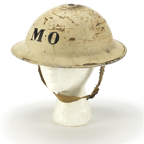 927 - British Military World War II medical officers tin helmet