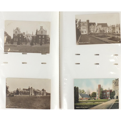 652 - Topographical and social history postcards arranged in three albums, some photographic including Dur... 