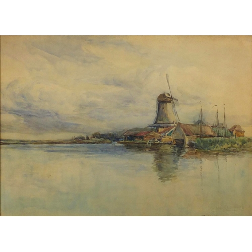 37 - John Hodgson Campbell - Millpoint 1895, watercolour, inscribed verso, mounted and framed, 54cm x 39c... 