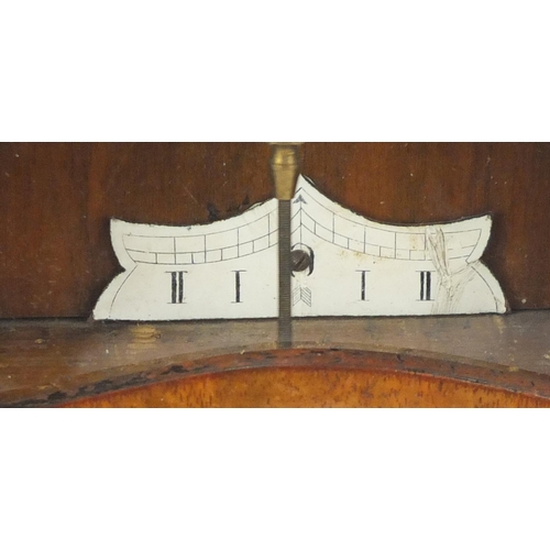 23 - Vienna walnut and ebonised regulator wall clock with enamelled dial and Roman numerals, 85cm high