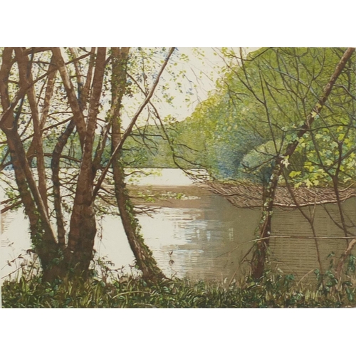 246 - Frances St. Clair Miller - Lake in Normandy II and Spring in Normandy, two pencil signed etchings in... 