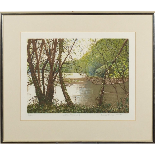 246 - Frances St. Clair Miller - Lake in Normandy II and Spring in Normandy, two pencil signed etchings in... 