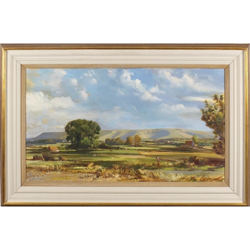 79 - Norman Dinnage - Firle Beacon, oil on canvas, mounted and framed, 80cm x 46cm