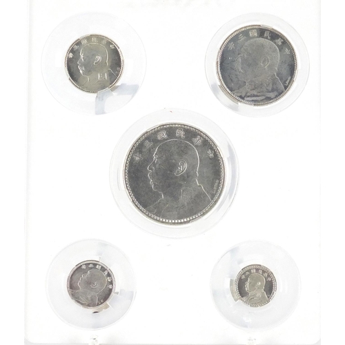 453 - Chinese five coin display