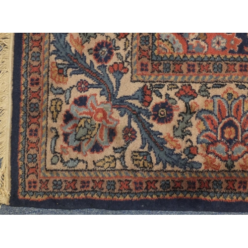 2007 - Rectangular Turkish Sparta carpet, the central field having an all over stylised foliate design onto... 