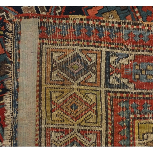 2038 - 19th century rectangular Caucasian carpet runner, 263cm x 105cm
