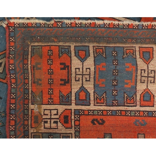 2080 - Rectangular antique Kazak prayer rug, 202cm x 132cm