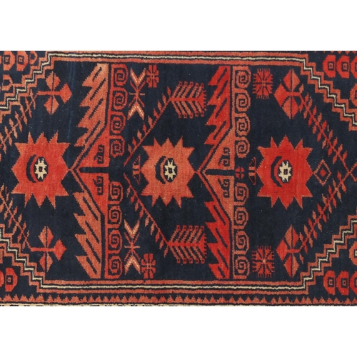 2047 - Rectangular Turkish Yagcibedir rug, having an all over stylised design with corresponding borders on... 