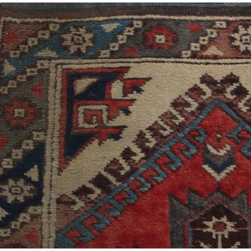 2066 - Rectangular Turkish Anatolian carpet runner, the central field having a repeat flower design onto a ... 