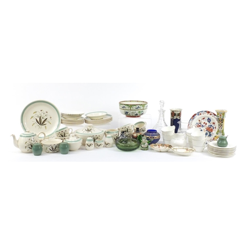 613 - China and glassware including Royal Doulton Lace Point teaware, Alfred Meakin Hedgerow teaware and a... 