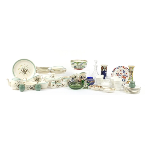 613 - China and glassware including Royal Doulton Lace Point teaware, Alfred Meakin Hedgerow teaware and a... 