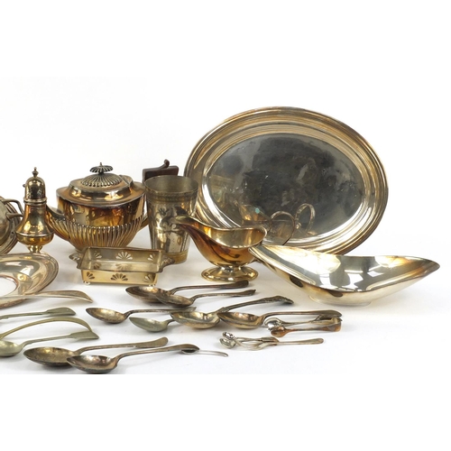 270 - Silver plate including cutlery, teapot and entrée dish with cover