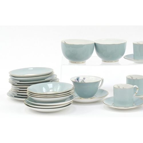 612 - Royal Worcester Woodland patterned teawares including trios, milk jug and sugar bowl