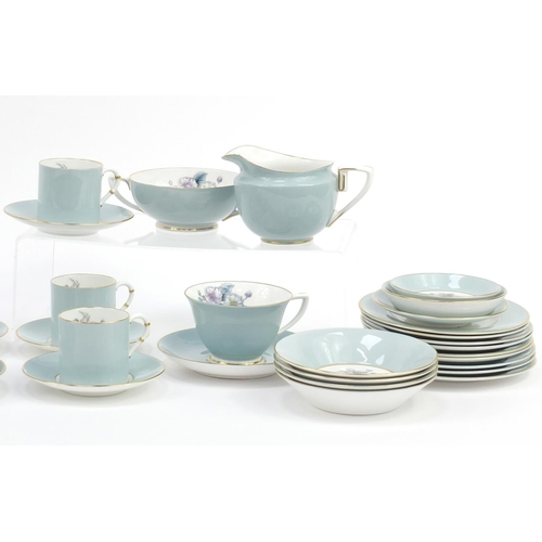 612 - Royal Worcester Woodland patterned teawares including trios, milk jug and sugar bowl