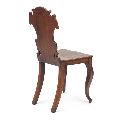 27 - Victorian oak shield back occasional chair, 88cm high