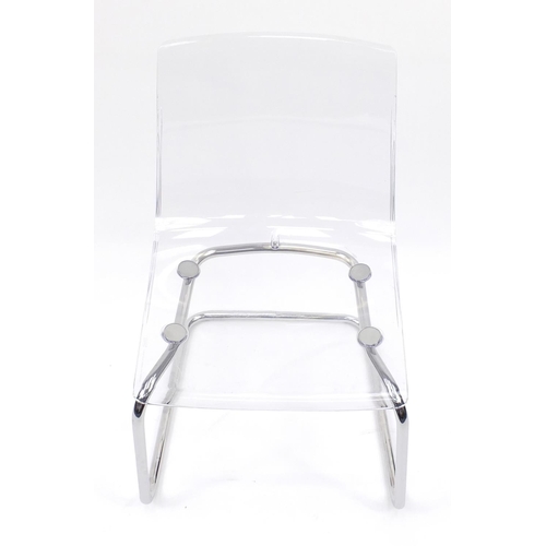 2053 - Contemporary Ikea perspex and chrome plated Tobias chair, 84cm high