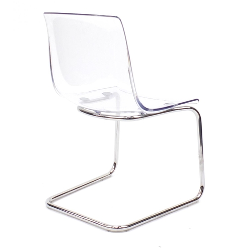2053 - Contemporary Ikea perspex and chrome plated Tobias chair, 84cm high