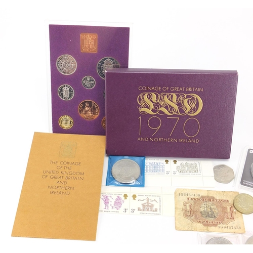 448 - Mostly British coins and stamps including commemorative crowns