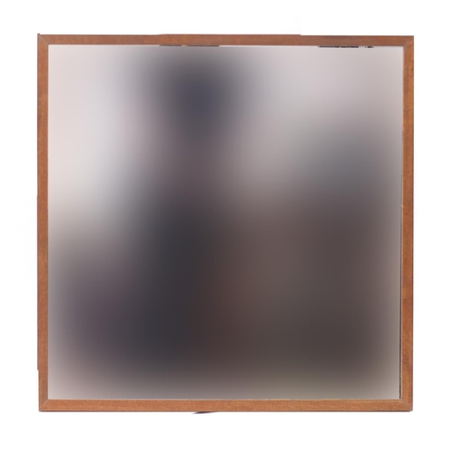 102A - Wooden framed Ikea wall mirror, 70cm x 70cm