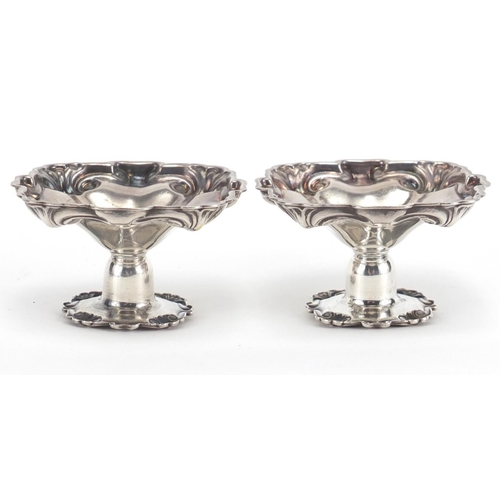 366 - Pair of Danish silver plated miniature candlesticks by Gohr, 3.5cm high