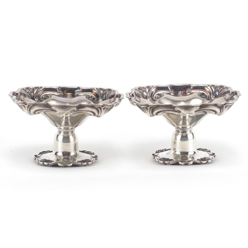 366 - Pair of Danish silver plated miniature candlesticks by Gohr, 3.5cm high