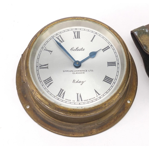 405 - Antique Chinese metal lock and a Celeste bulkhead clock