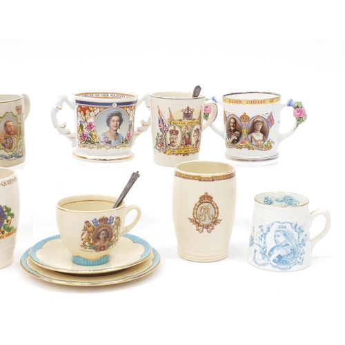 273 - Coronation china including a Clarice Cliff Newport trio, Paragon and Aynsley
