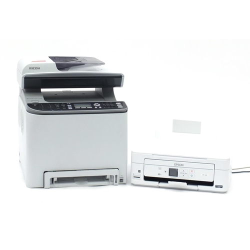 633 - Ricoh multi function scanner printer, model Aficio SPC242SF and an Epson scanner and printer