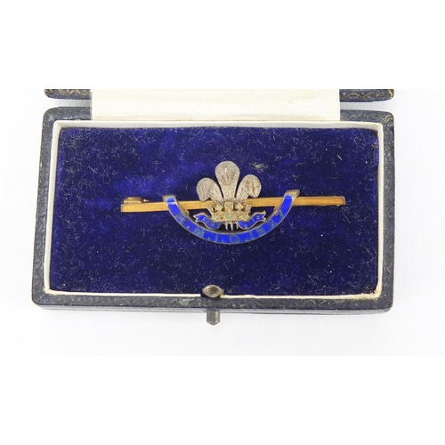 388 - Masonic enamelled brooch with tooled leather box