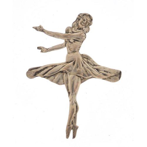 345 - Silver ballerina brooch, 6.5cm high