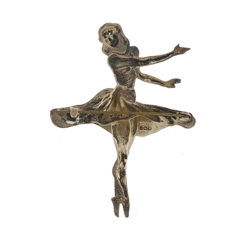 345 - Silver ballerina brooch, 6.5cm high