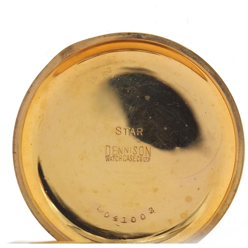 298 - Gentleman's gold plated open face pocket watch, 5cm in diameter
