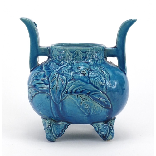 488 - Chinese turquoise glazed pottery incense burner