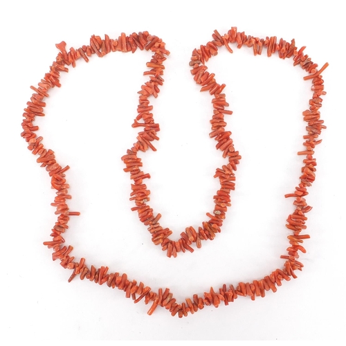314 - Natural coral necklace, 90cm in length