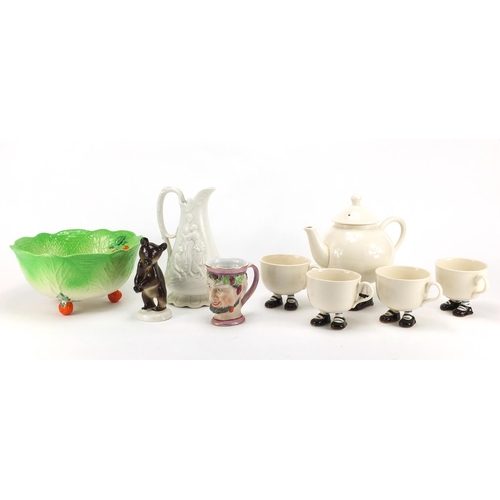 516 - China including novelty Carlton Ware style walking teapot with cups, USSR bear cub and Carlton Ware ... 